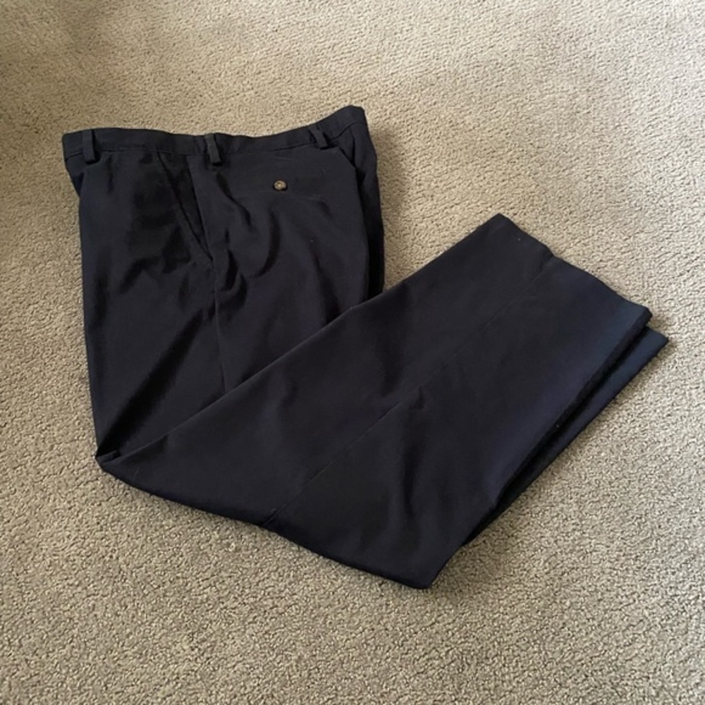 Docker Mens Pants Size 38 X 32 Navy‎ Blue Classic Fit Dress Pant